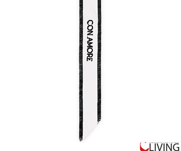 collarino nastro avorio scritta amore nero
