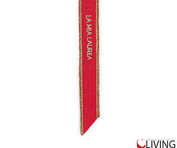 collarino nastro rosso scritta la mia laurea oro