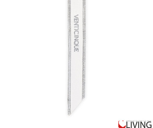 collarino nastro bianco scritta venticinque argento