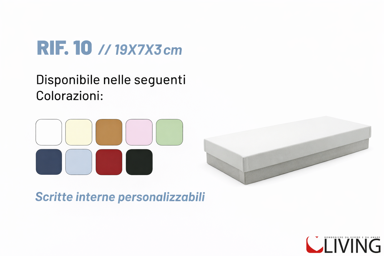 bomboniera scatola personalizzabile rigida 19x7x3 scritte interne