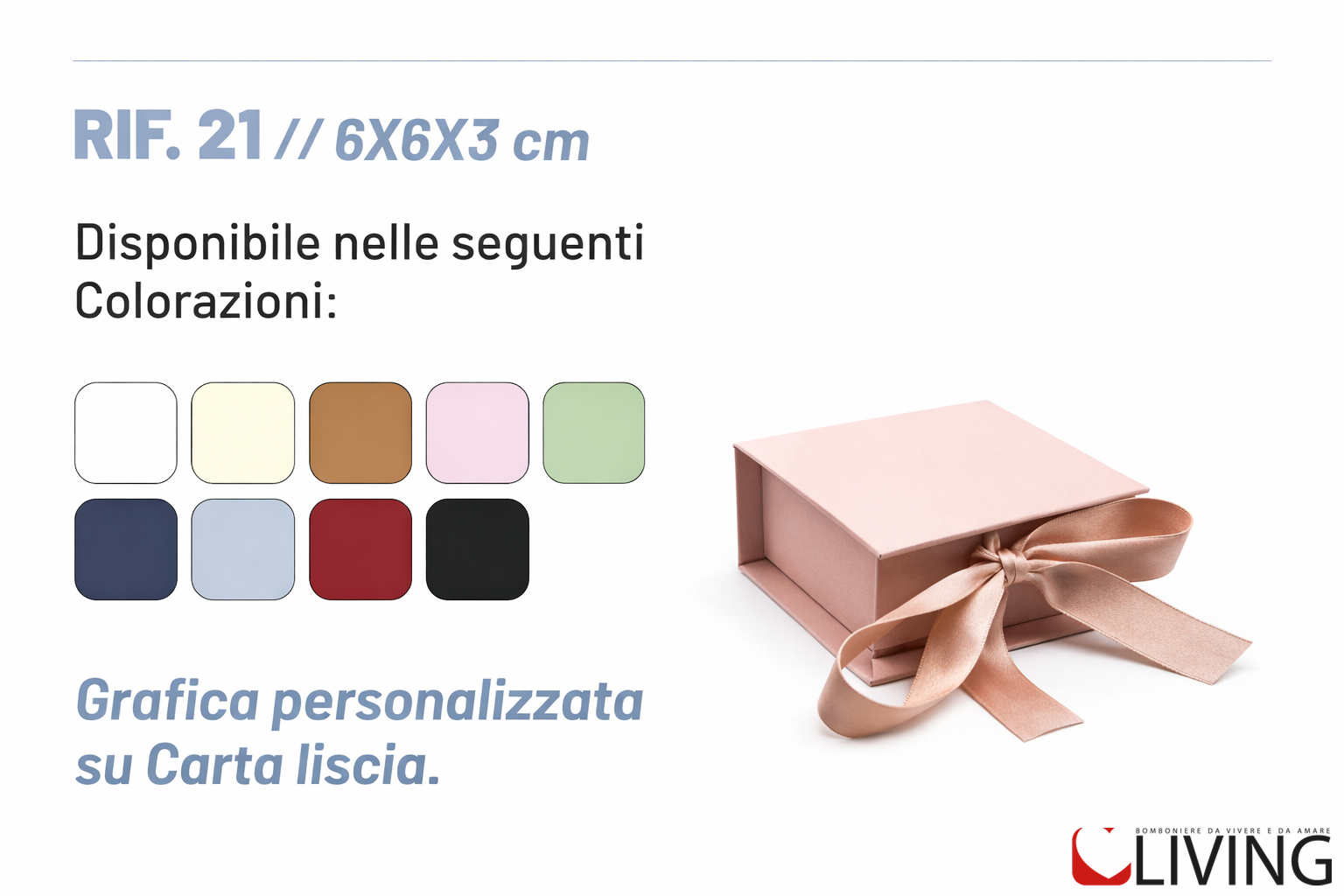 bomboniera scatola personalizzabile rigida 9x9x3