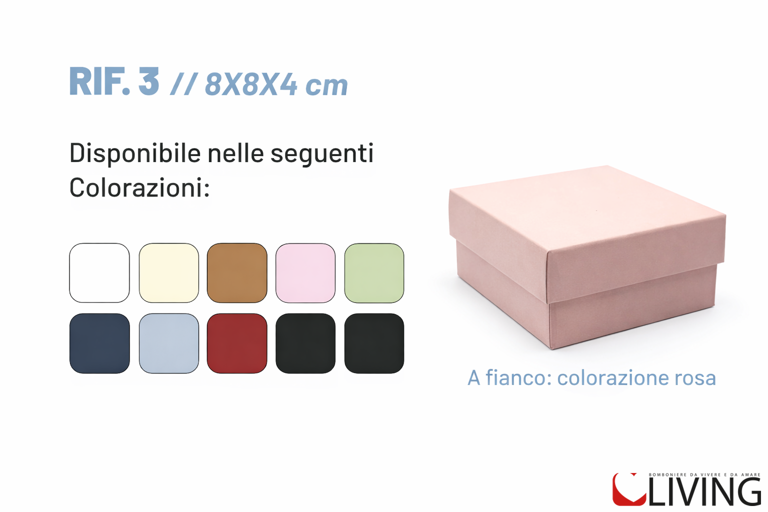 bomboniera scatola personalizzabile rigida 8x8x4