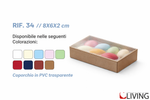 bomboniera scatola rigida con coperchio trasparente 8x6x2