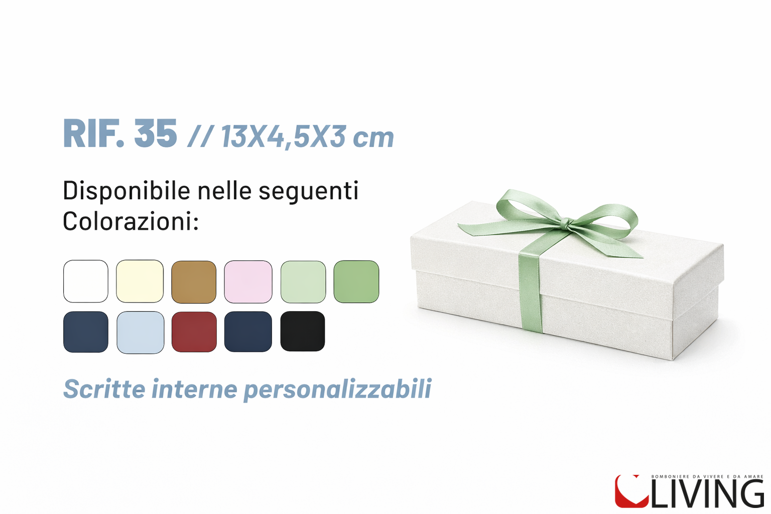 bomboniera scatola rigida personalizzabile 13x4,5x3