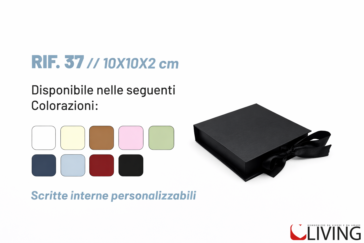 bomboniera scatola rigida personalizzabile 10x10x2