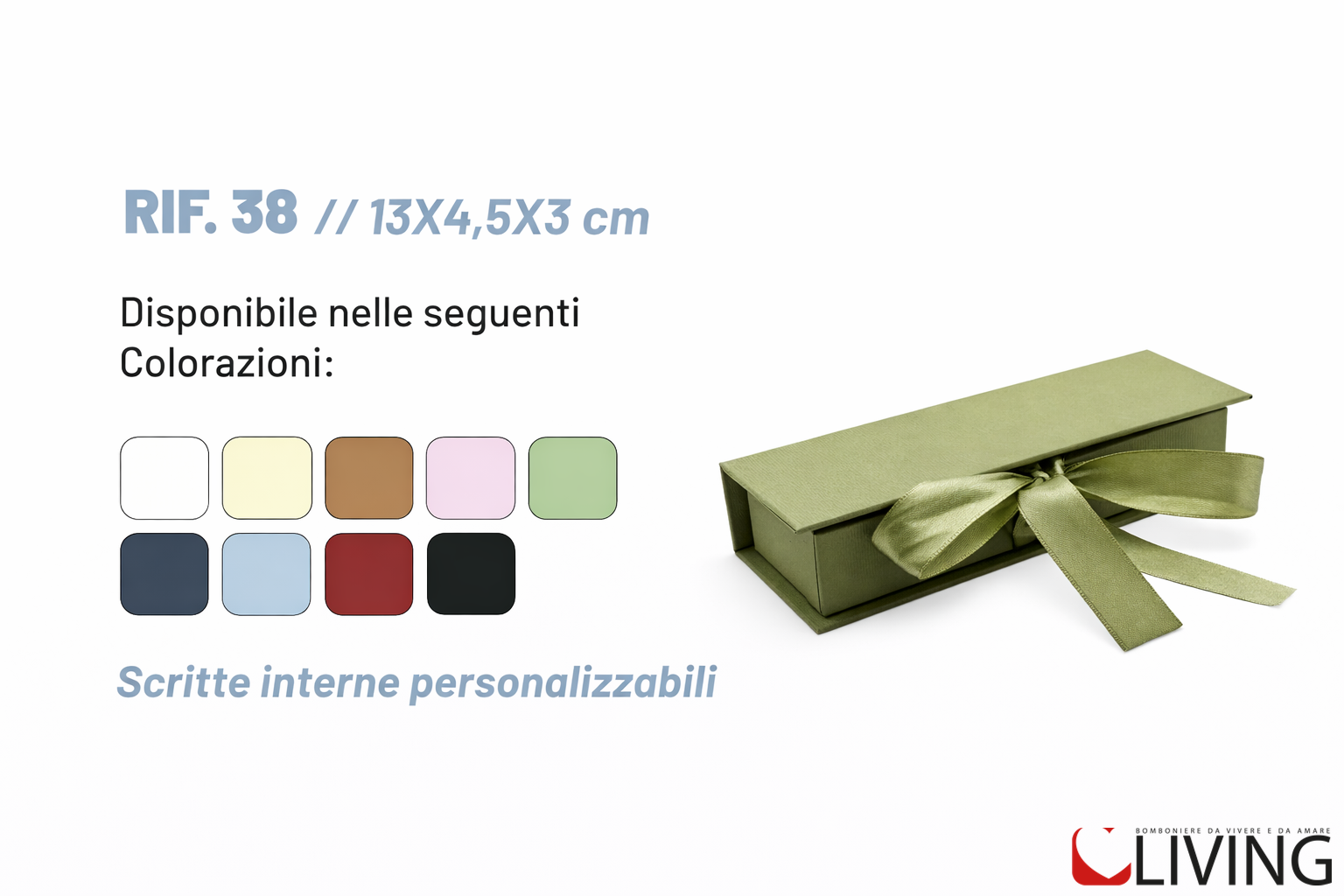 bomboniera scatola rigida personalizzabile 13x4,5x3