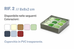 bomboniera scatola rigida coperchio trasparente 8x8x2