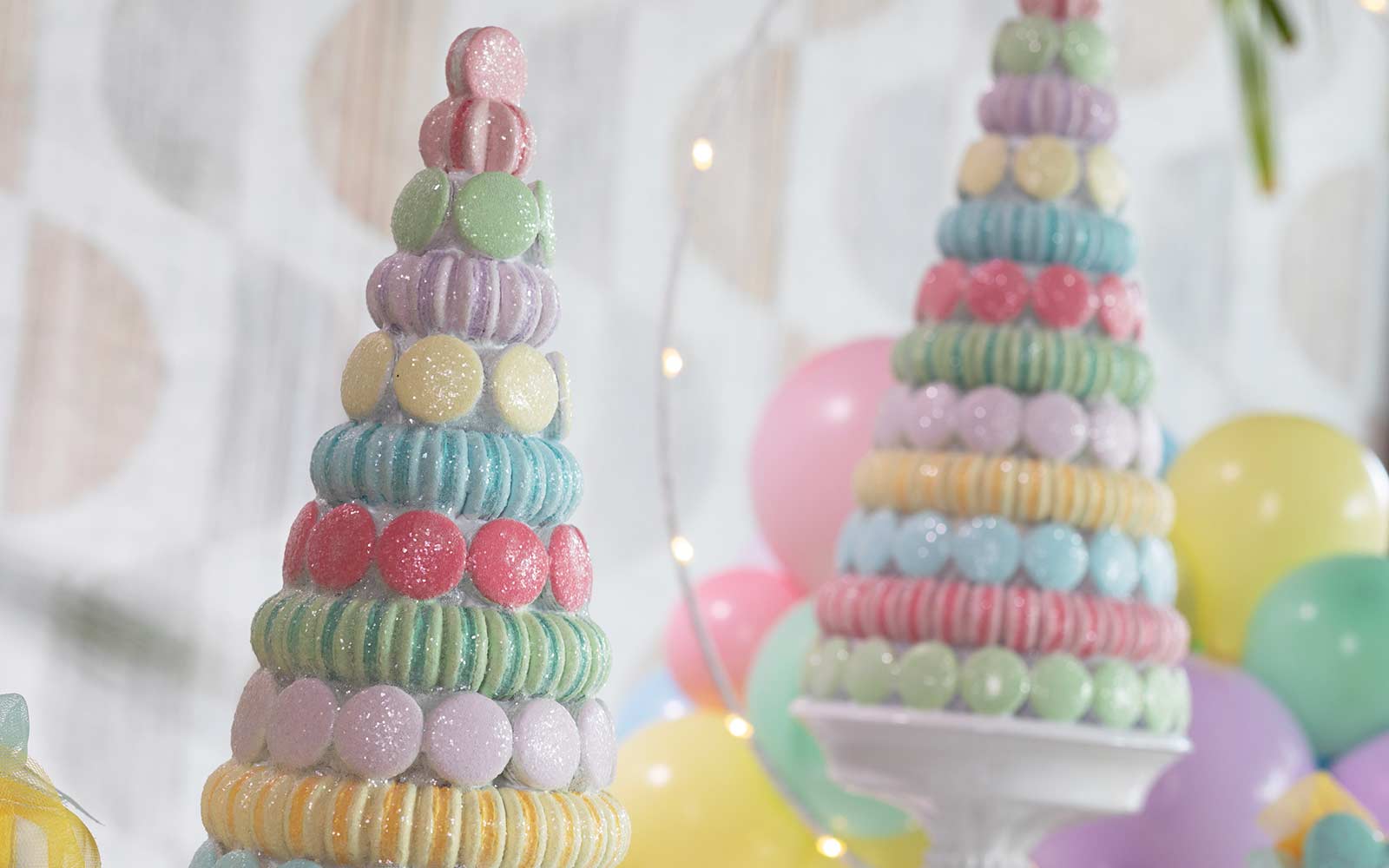 Addobbo compleanno tema Macarons  albero multicolor