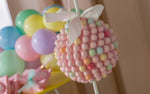 Addobbo compleanno tema Macarons albero con dolciumi multicolor