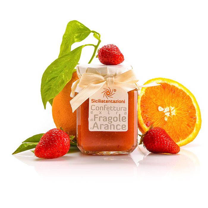 Bomboniera gastronomica marmellata arance e fragole 240 gr.