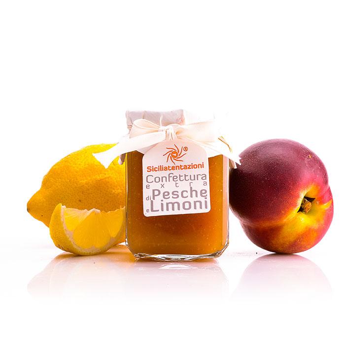Bomboniera gastronomica  marmellata pesche e limoni 240 gr.