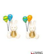 bomboniera coniglio in resina medio con palloncini