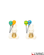 bomboniera coniglio in resina mini con palloncini