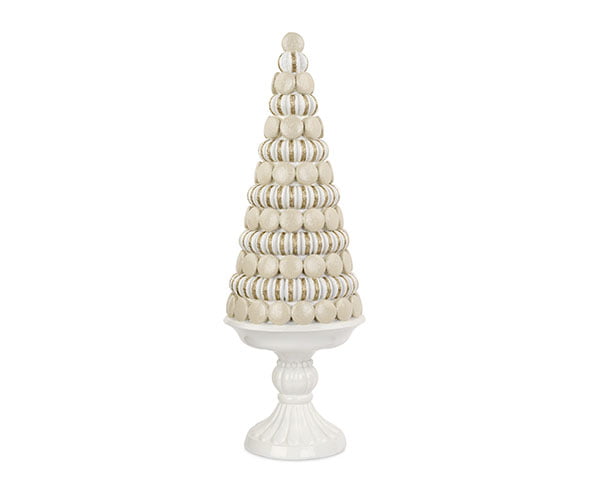 Addobbo matrimonio cono macarons bianco e oro