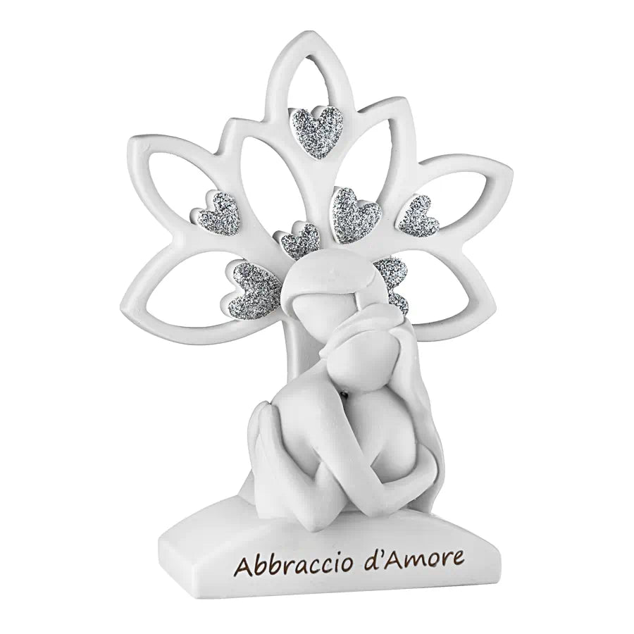 coppia abbraccio con albero della vita in marmorino