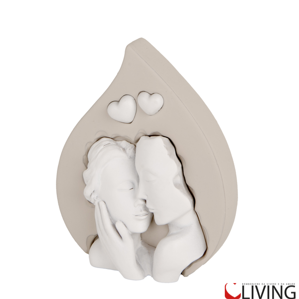 bomboniera coppia con cuoricini linea goccia