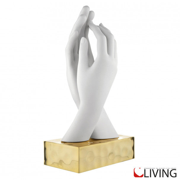 bomboniera coppia mani base oro