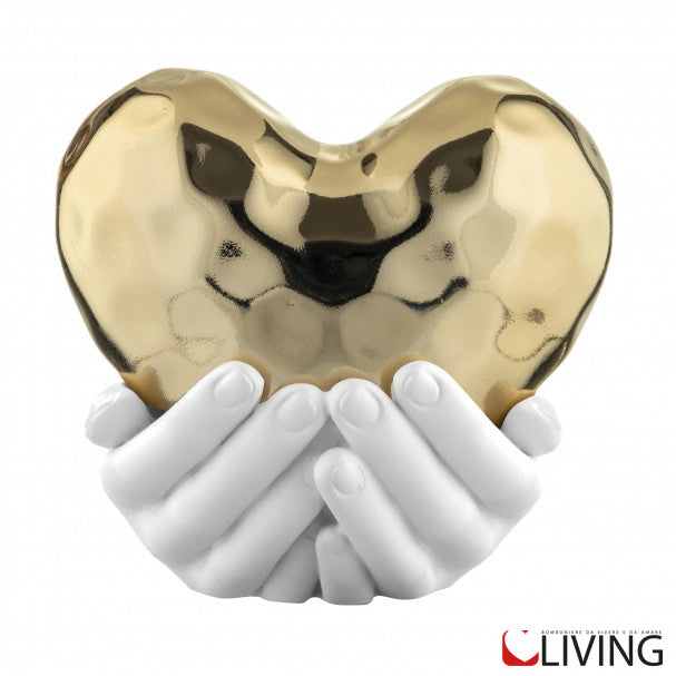 bomboniera coppia mani con cuore oro