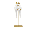 Bomboniera Matrimonio  Tema Tropical  Chic Coppia Pappagalli Su Trespolo Bianco E Oro