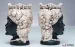 bomboniera coppia testa di moro ceramica di caltagirone nero satinato frutta