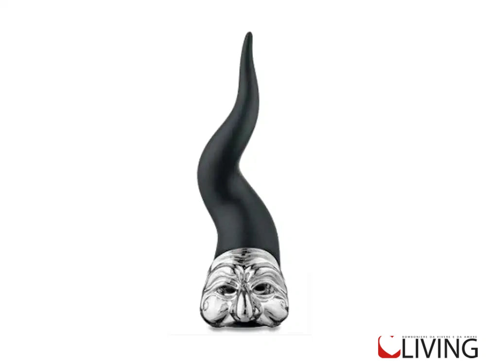 bomboniera corno napoletano maschera pulcinella argento
