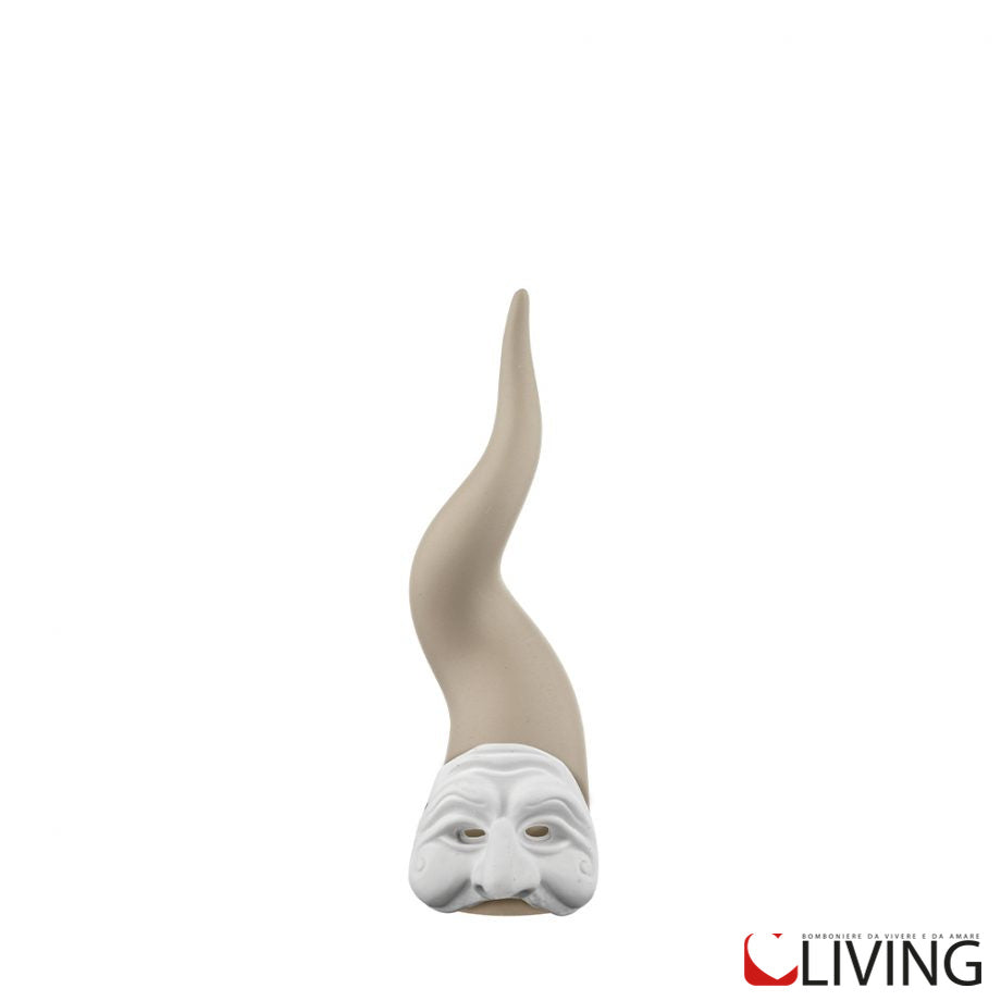 bomboniera corno napoletano nocciola maschera pulcinella oro