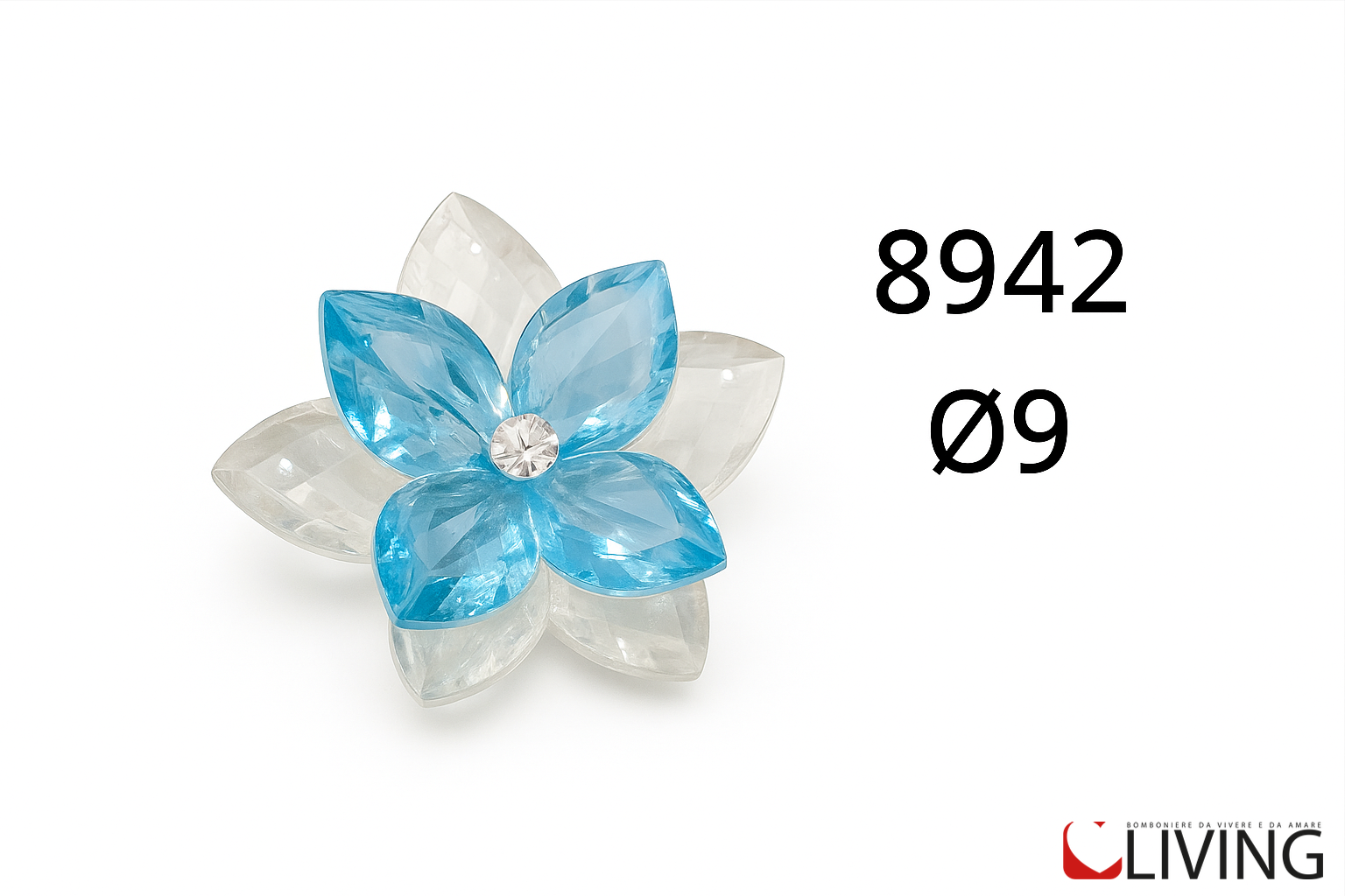 bomboniera fiore di loto in cristallo indaco
