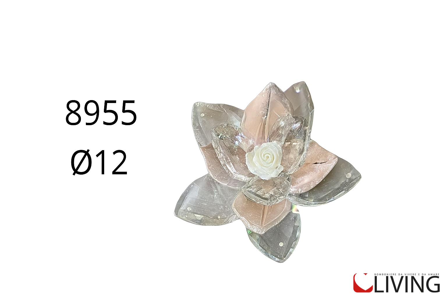 bomboniera cristallo fior di loto grey
