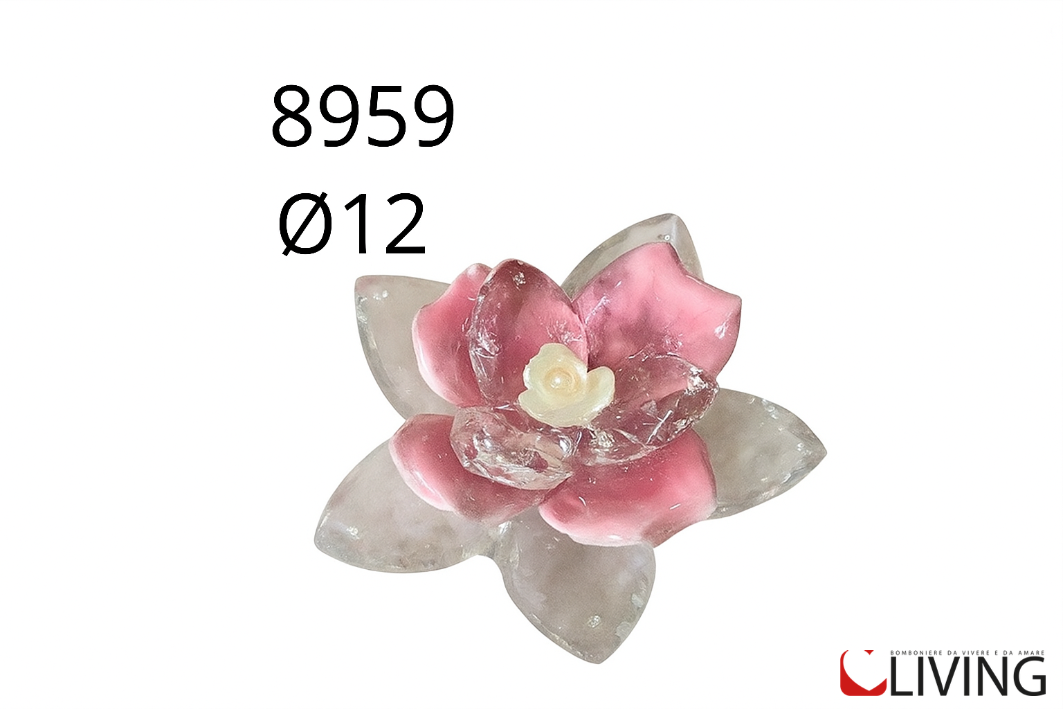 Bomboniera rosa grande in cristallo rosa