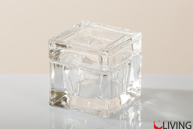 bomboniera cubo vetro portaconfetti