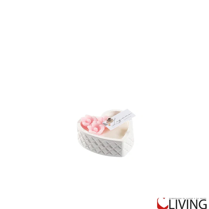 bomboniera cuore in gesso profumata bianco perla