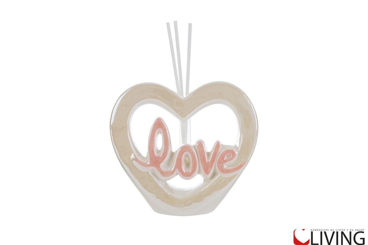 bomboniera cuore profumatore love porcellana