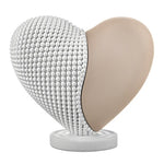 bomboniera cuore con base metà rosa cipria e metà bianco in marmorino