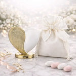 cuore con base metà oro e metà bianco in marmorino