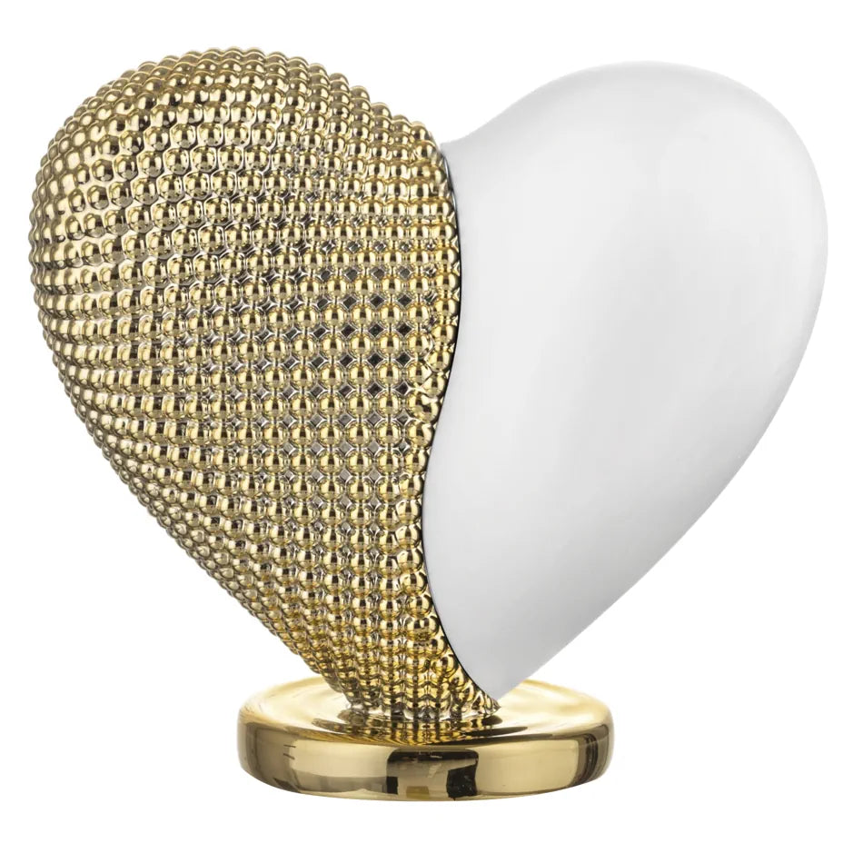 cuore con base metà oro e metà bianco in marmorino