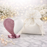 bomboniera cuore con base metà rosa e metà bianco in marmorino