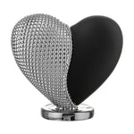 bomboniera cuore con base metà nero e metà argento in marmorino