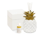 Bomboniera Matrimonio Tema Tropical Chic Profumatore Ananas Bianco E Oro