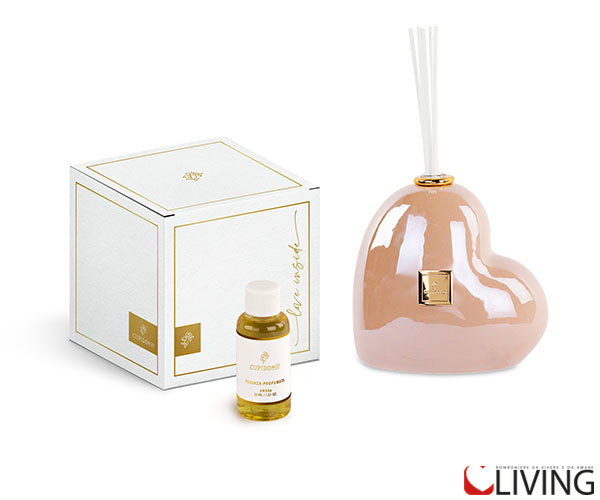 bomboniera cuore diffusore rosa cipria perlato