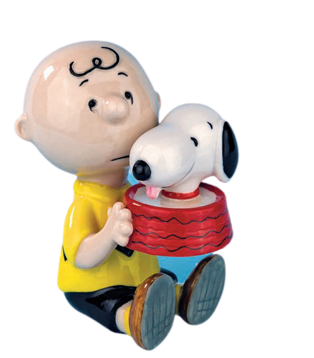 Bomboniera tema Snoopy in porcellana Charlie Brown e Snoopy