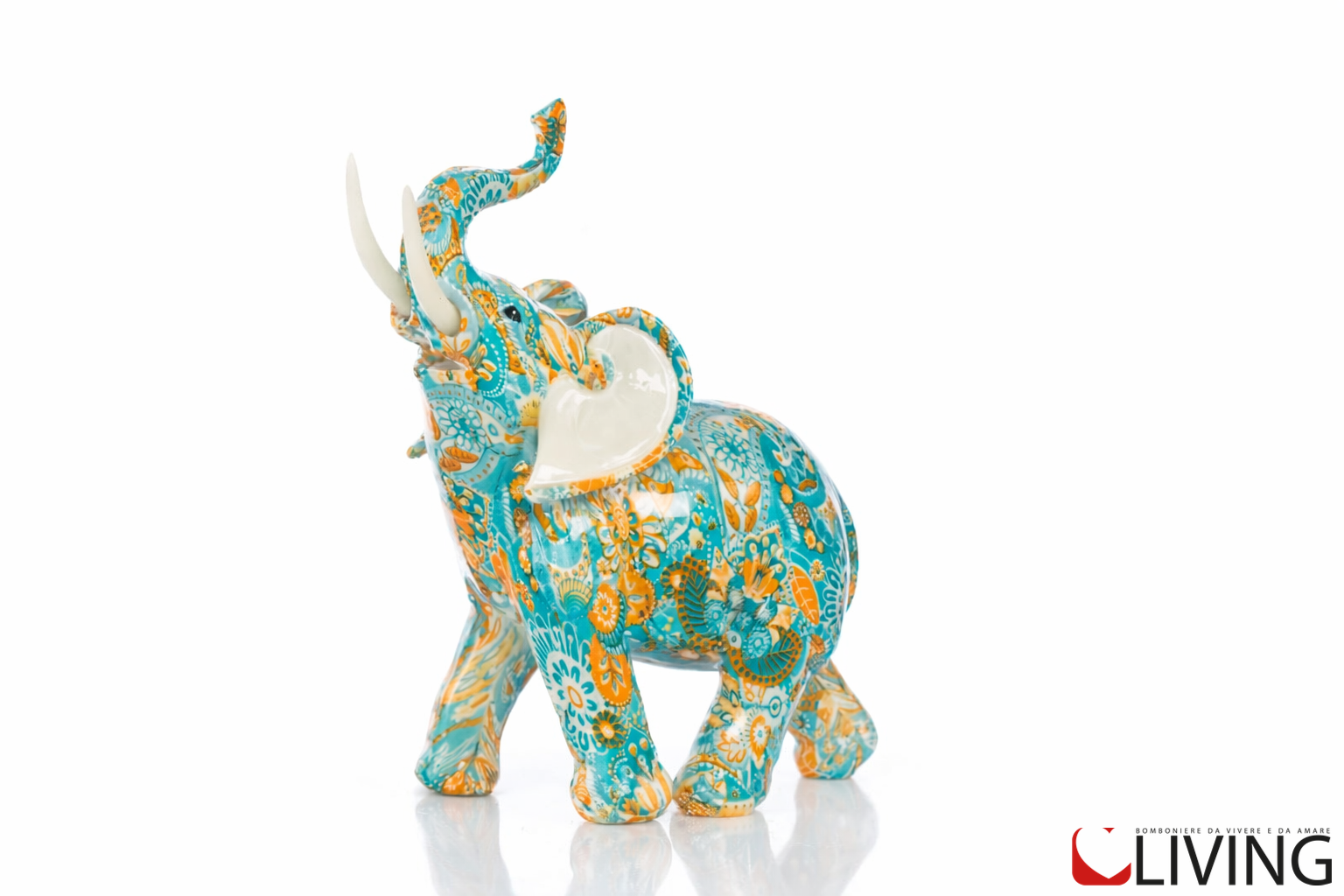 bomboniera elefante resina piccolo linea fiori