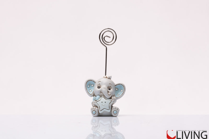 bomboniera elefante segnaposto memoclip azzurro