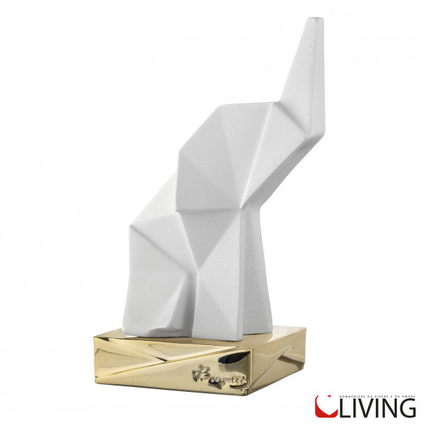 bomboniera elefante origami bianca e oro