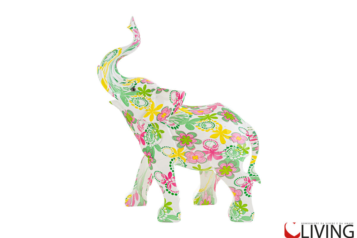 bomboniera elefante multicolor flowercolor in resina