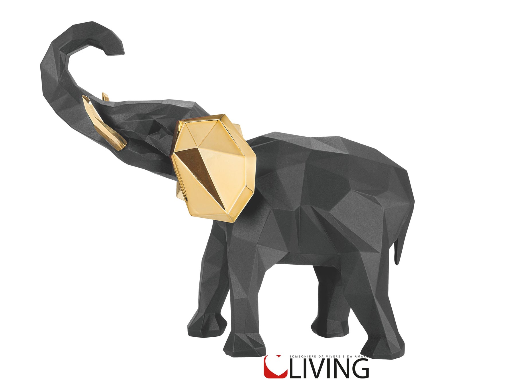 bomboniera elefante stilizzato nero