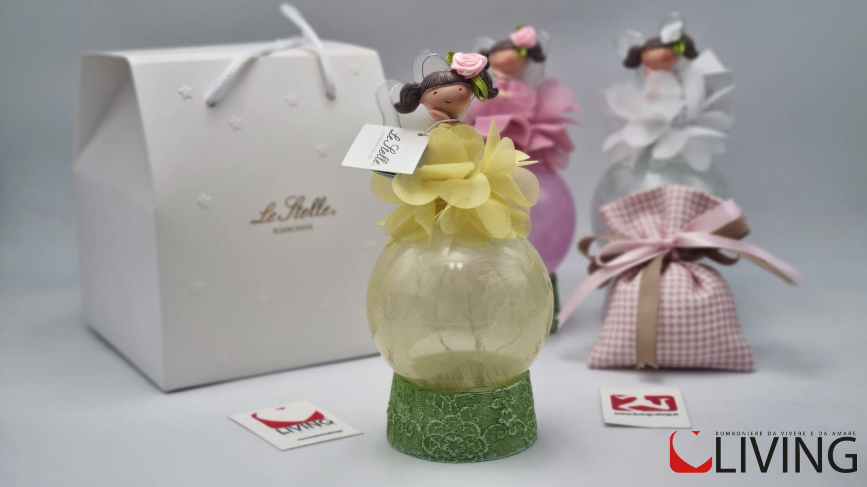 Bomboniera fatine colorate con luce a led