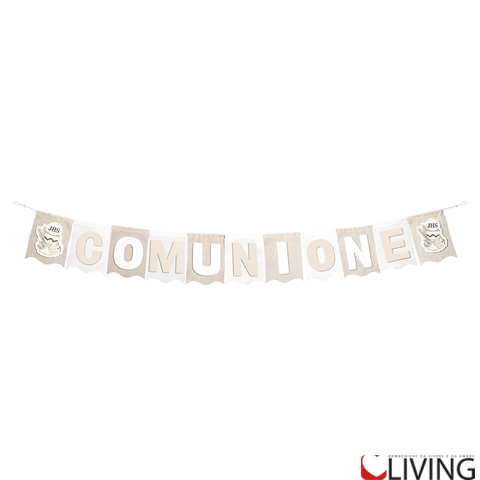 addobbo festone comunione beige da appendere