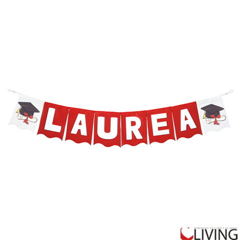 addobbo festone laurea rosso da appendere