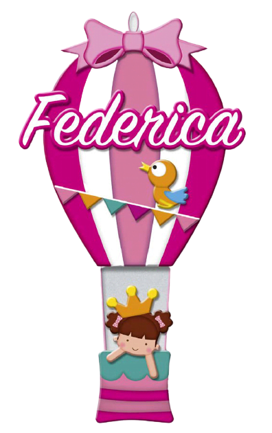 Fiocco nascita principessa sulla mongolfiera
