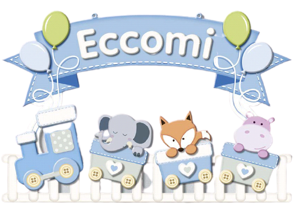 Fiocco nascita trenino celeste